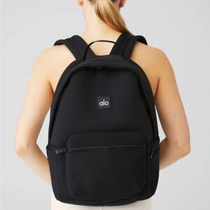 NEW Alo Stow Backpack - Black Water-resistant Matte Neoprene